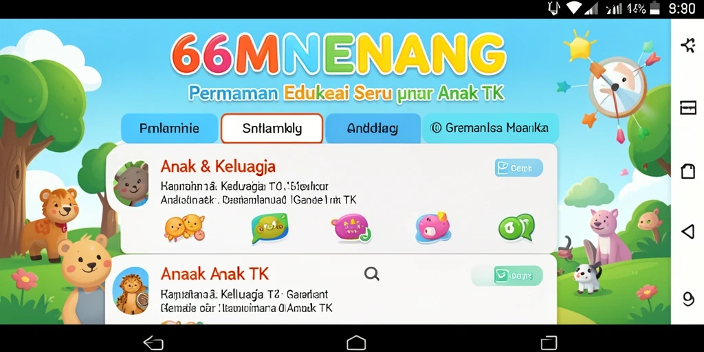 Tampilan antarmuka <strong>66MENANG</strong> yang cerah dan menarik untuk anak-anak.