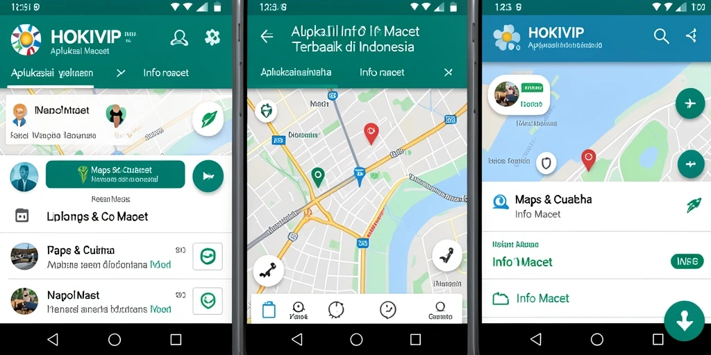 Antarmuka HOKIVIP menampilkan peta dengan informasi lalu lintas terbaru.