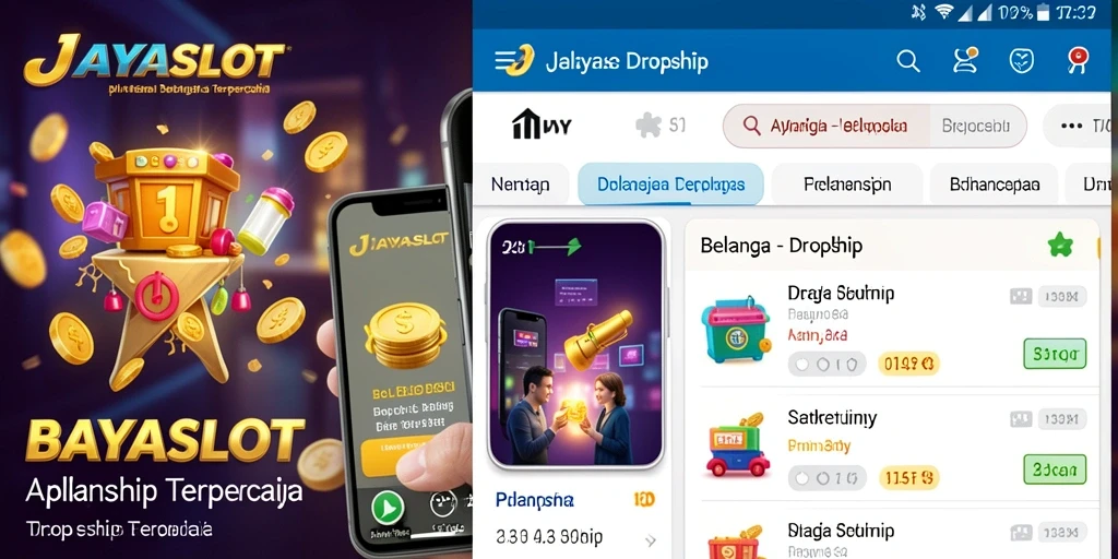 Antarmuka mudah digunakan dari aplikasi JAYASLOT untuk dropship.