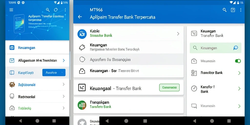 Antarmuka MT966 yang user-friendly untuk transfer dana yang cepat.