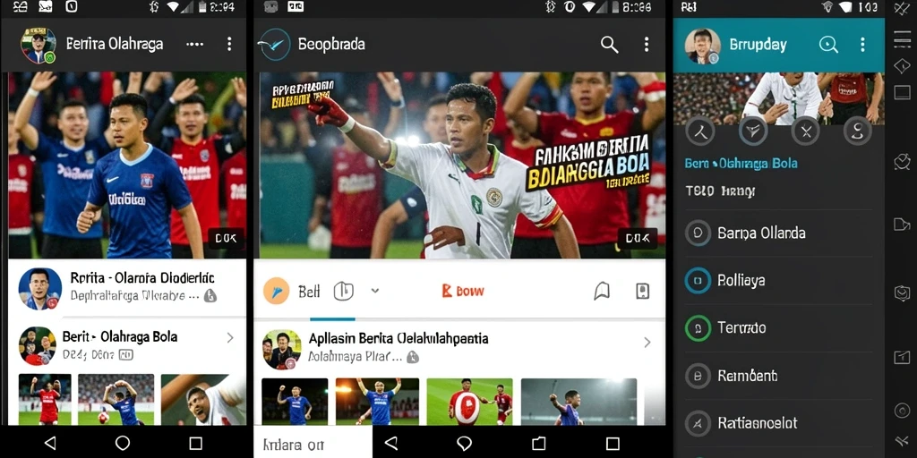 Tampilan antarmuka RR44 yang menarik dan informatif untuk berita olahraga bola.