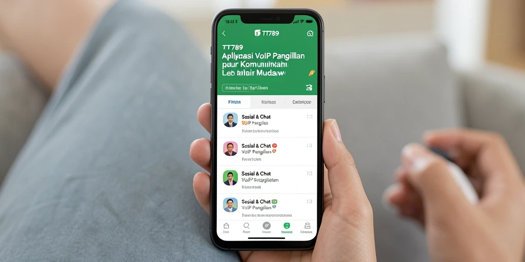 Tampilan antarmuka utama aplikasi TT789 untuk panggilan VoIP.