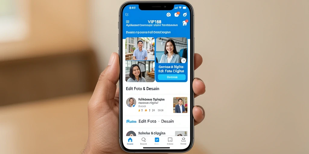 Antarmuka aplikasi VIP188 yang intuitif untuk pengeditan gambar digital.