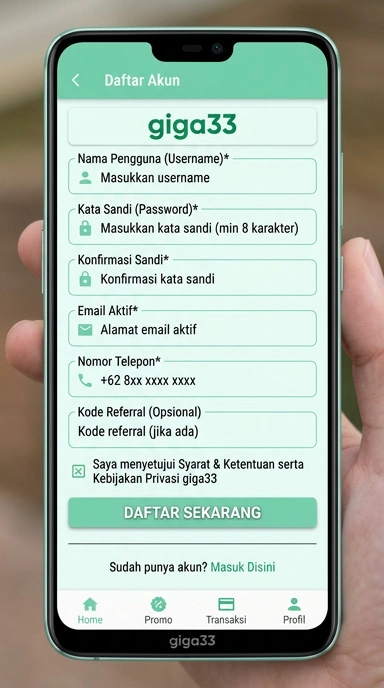 Panduan Lengkap Registrasi Akun giga33