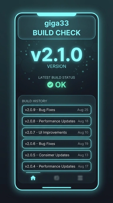 Halaman Riwayat Versi giga33 untuk Pengguna Android